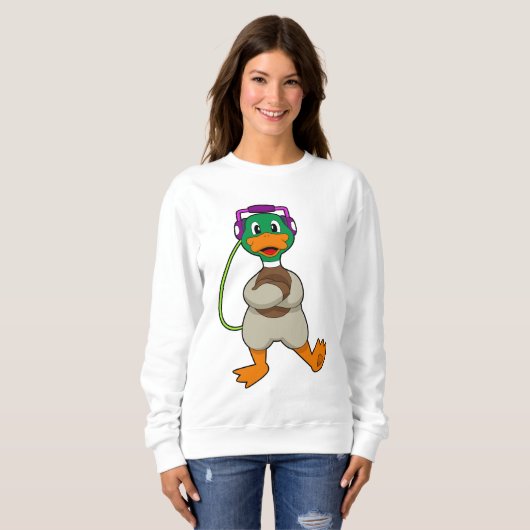 Duck Headphone Music Sweatshirt (Vorne ganz)