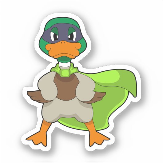 Duck Hero Cape Aufkleber (Vorderseite)