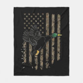 Duck Hunter American Flag Wasservögel Jagd Camouf Fleecedecke (Vorderseite)