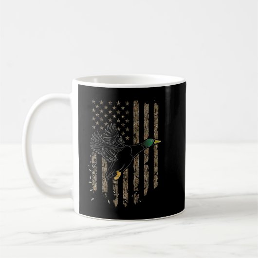 Duck Hunter American Flag Wasservögel Jagd Camouf Kaffeetasse (Links)