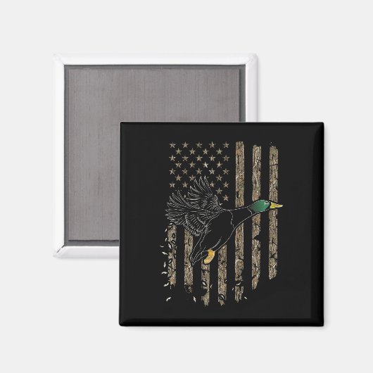 Duck Hunter American Flag Wasservögel Jagd Camouf Magnet (Vorderseite/Rückseite)