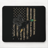 Duck Hunter American Flag Wasservögel Jagd Camouf Mousepad (Vorne)