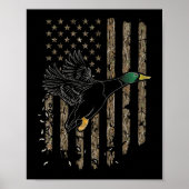 Duck Hunter American Flag Wasservögel Jagd Camouf Poster (Vorne)