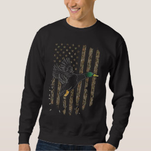 Duck Hunter American Flag Wasservögel Jagd Camouf Sweatshirt