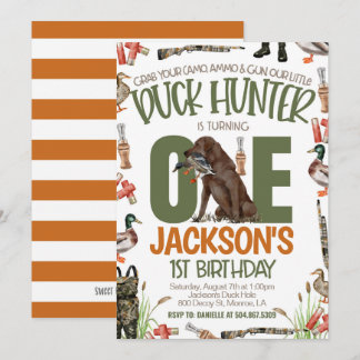 Duck Hunter First Birthday Einladung
