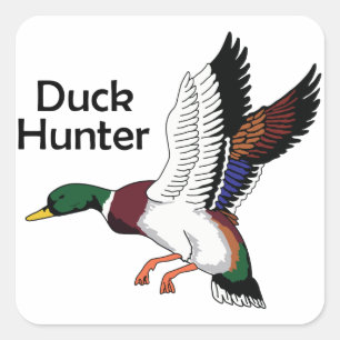 Duck Hunter Quadratischer Aufkleber
