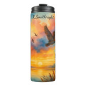 Duck Hunter Sunset Sky Flight Thermosbecher (Vorderseite)