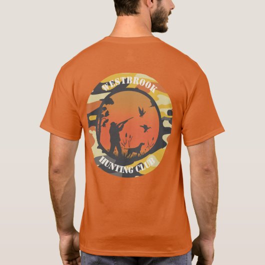 Duck Hunter und Camouflage Round Design T - Shirt (Rückseite)