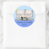 Duck Hunter Wedding Runder Aufkleber (Tasche)