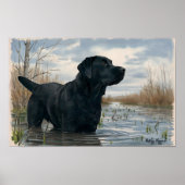 Duck Hunters Best Friend, Black Lab Print Poster (Vorne)