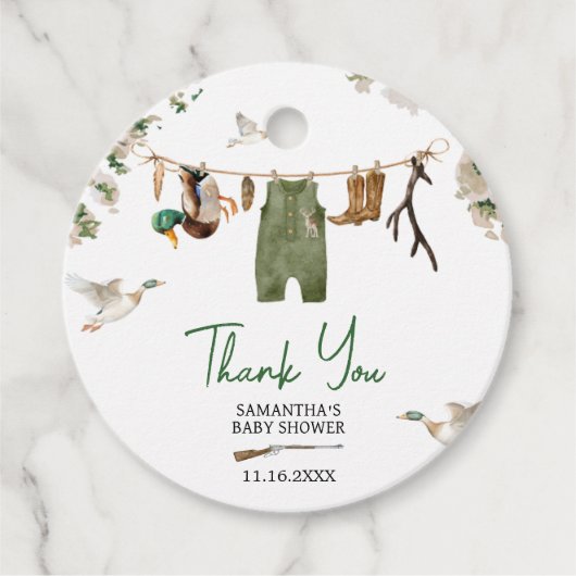 Duck Hunting Baby Show Round Geschenkanhänger (Vorderseite)