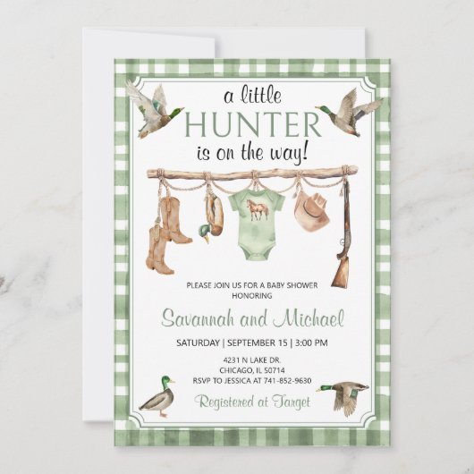 Duck Hunting Baby Shower Einladung (Vorderseite)