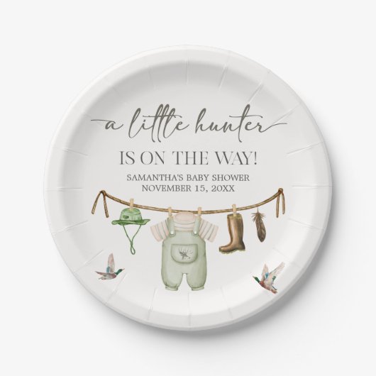 Duck Hunting Baby Shower Pappteller (Vorderseite)