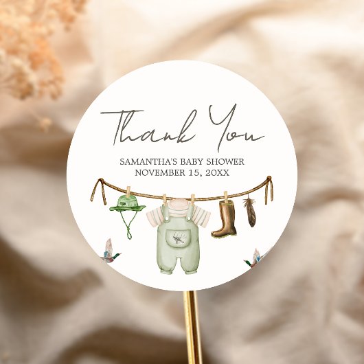 Duck Hunting Baby Shower Runder Aufkleber