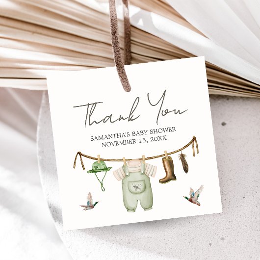 Duck Hunting Baby Shower Square Geschenkanhänger