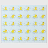 Duck in Blue Bubbles Baby Duck Geschenkpapier (Flach)