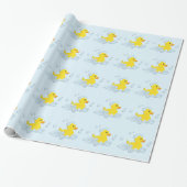 Duck in Blue Bubbles Baby Duck Geschenkpapier (Ungerollt)