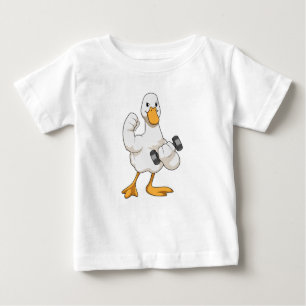 Duck in Bodybuilding mit Dumbell Baby T-shirt