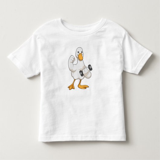 Duck in Bodybuilding mit Dumbell Kleinkind T-shirt (Vorderseite)