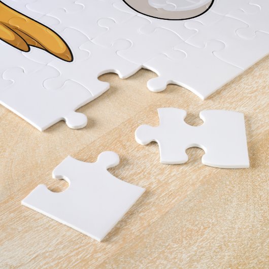 Duck in Bodybuilding mit Dumbell Puzzle (Seite)