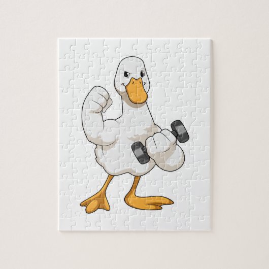 Duck in Bodybuilding mit Dumbell Puzzle (Vertikal)