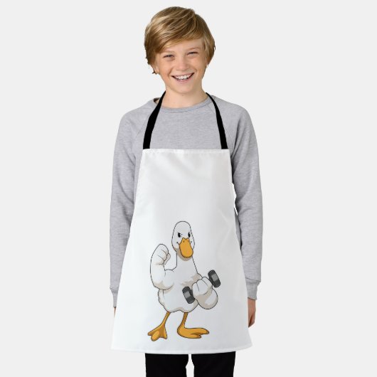 Duck in Bodybuilding mit Dumbell Schürze (Getragen)