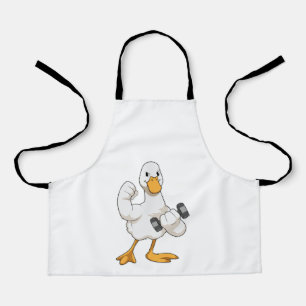 Duck in Bodybuilding mit Dumbell Schürze