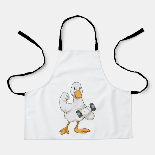 Duck in Bodybuilding mit Dumbell Schürze (Vorderseite)