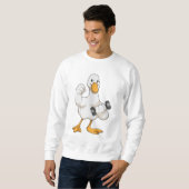 Duck in Bodybuilding mit Dumbell Sweatshirt (Vorne ganz)