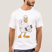 Duck in Bodybuilding mit Dumbell T-Shirt (Vorderseite)