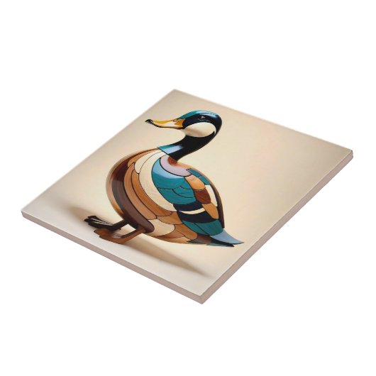 Duck intarsia wood art print bird ceramic tile fliese (Seite)