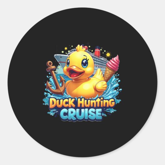 Duck Jagd Kreuzfahrer Rubber Duckie Sommer Bo Runder Aufkleber (Vorderseite)