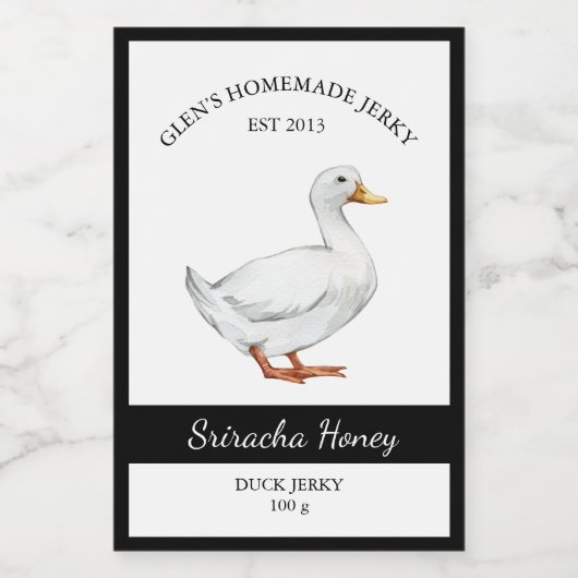 Duck Jerky Label Lebensmitteletikett (Einzelnes Label)