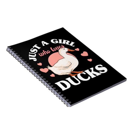 Duck Just a Girl Who Lieben Ducks Girls Damen Duck Notizblock (Rechte Seite)