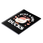 Duck Just a Girl Who Lieben Ducks Girls Damen Duck Notizblock (Linke Seite)