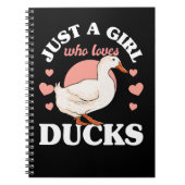 Duck Just a Girl Who Lieben Ducks Girls Damen Duck Notizblock (Vorderseite)