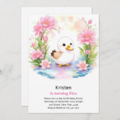 Duck Kids Girl Birthday Einladung (Vorne/Hinten)