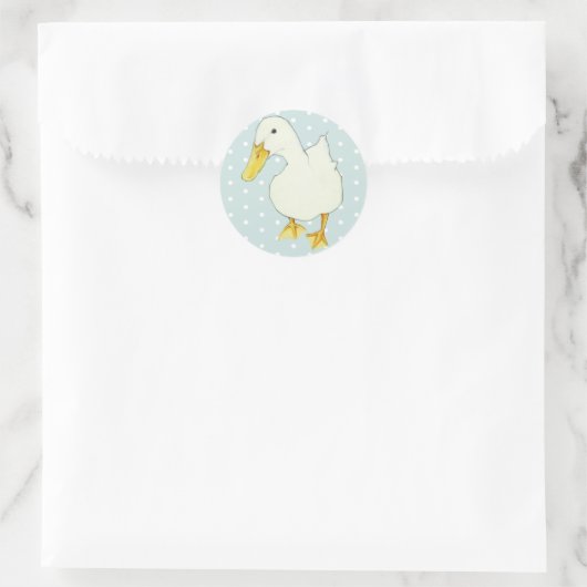 Duck Kiss dots Round Sticker (Tasche)
