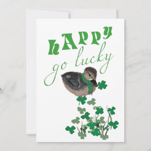 Duck Kleeblatt Happy Go Lucky St Patrick's Day Feiertagskarte
