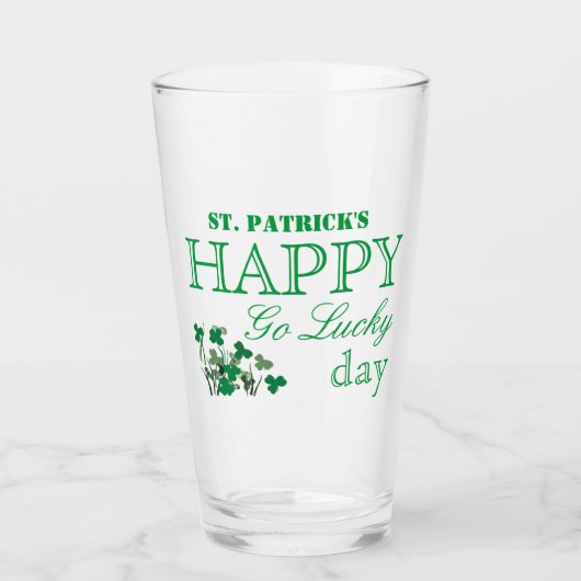 Duck Kleeblatt Happy Go Lucky St Patrick's Day Glas (Vorderseite)