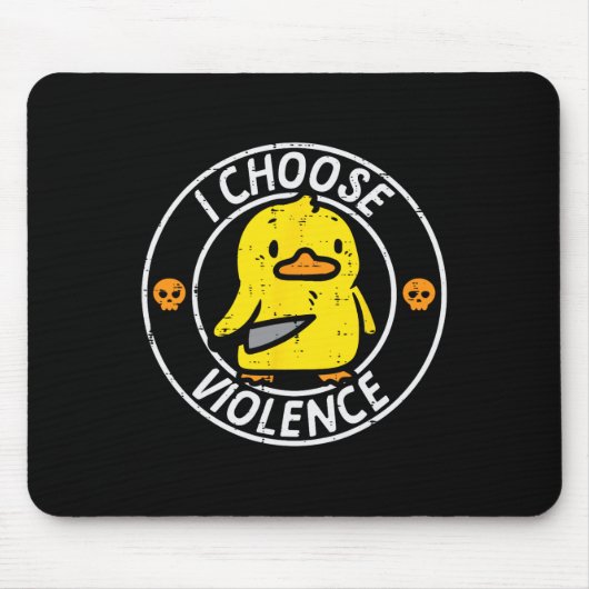 Duck Knife I Choose Funny Sarcasm Joke Spaß Gag Mousepad (Vorne)