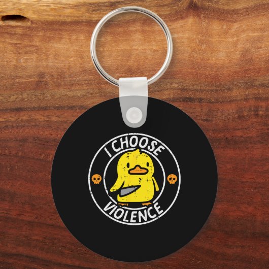 Duck Knife I Choose Funny Sarcasm Joke Spaß Gag Schlüsselanhänger (Vorderseite)