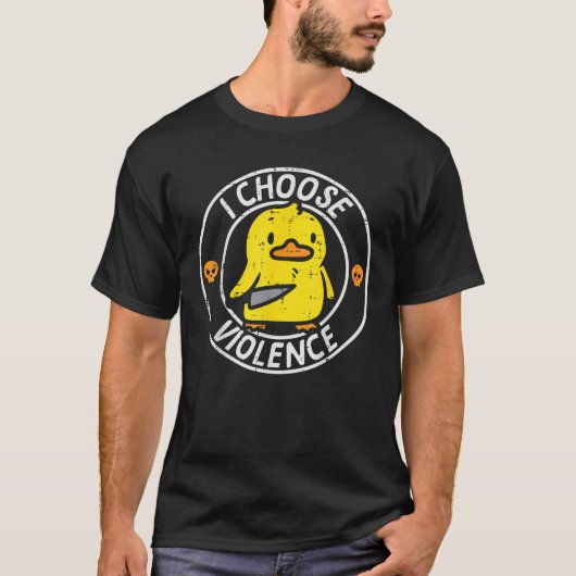 Duck Knife I Choose Funny Sarcasm Joke Spaß Gag T-Shirt (Vorderseite)