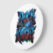 Duck Knight 3D Cyber Graffiti Logo  Große Wanduhr (Winkel)