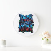 Duck Knight 3D Cyber Graffiti Logo  Große Wanduhr (Zuhause)