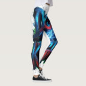 Duck Knight 3D Cyber Graffiti Logo  Leggings (Rechts)