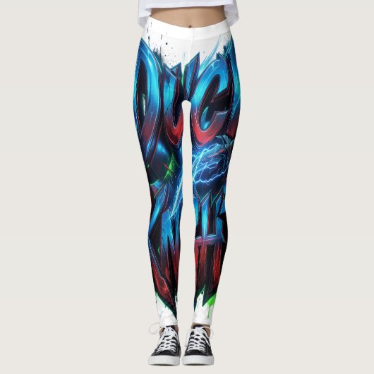Duck Knight 3D Cyber Graffiti Logo  Leggings (Vorderseite)