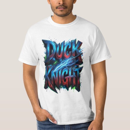 Duck Knight 3D Cyber Graffiti Logo T-Shirt (Vorderseite)