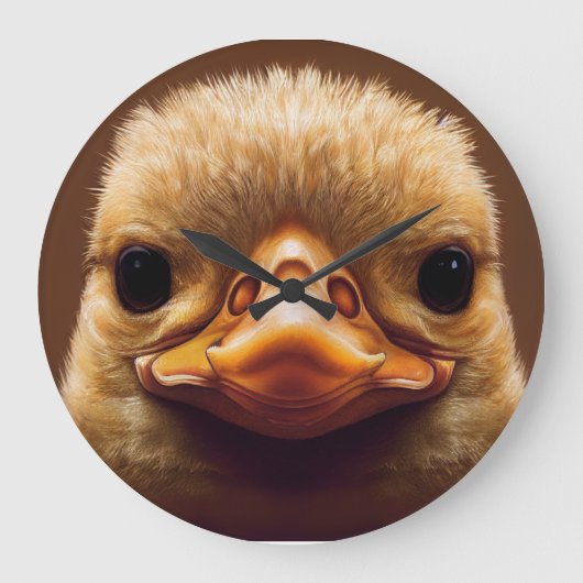 Duck Life like Portrait Beak mit gelben Federn Große Wanduhr (Vorderseite)