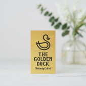 Duck-Logo | Golden | Restaurant Visitenkarte (Stehend Vorderseite)